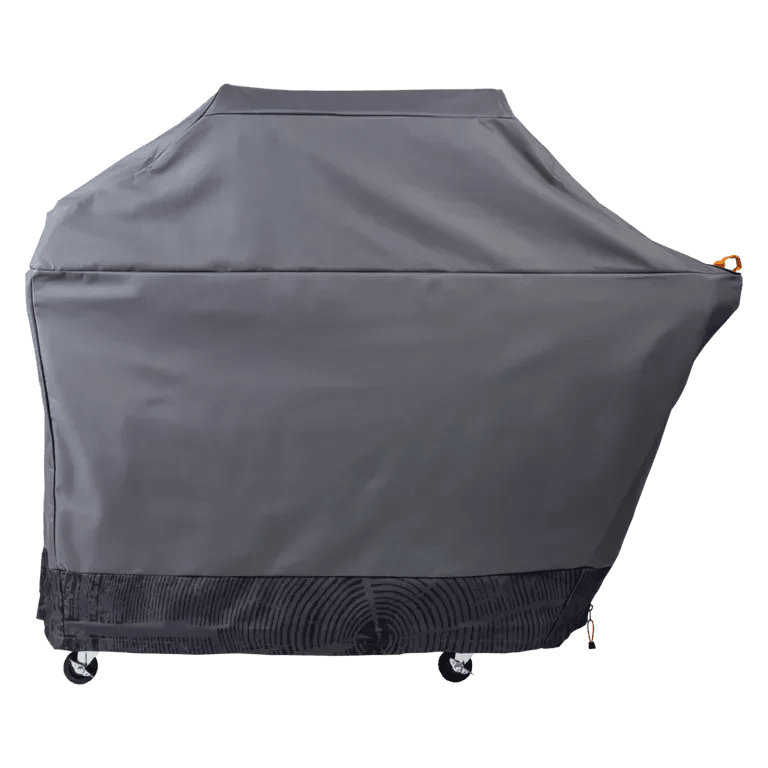 Gray grill cover on a white background