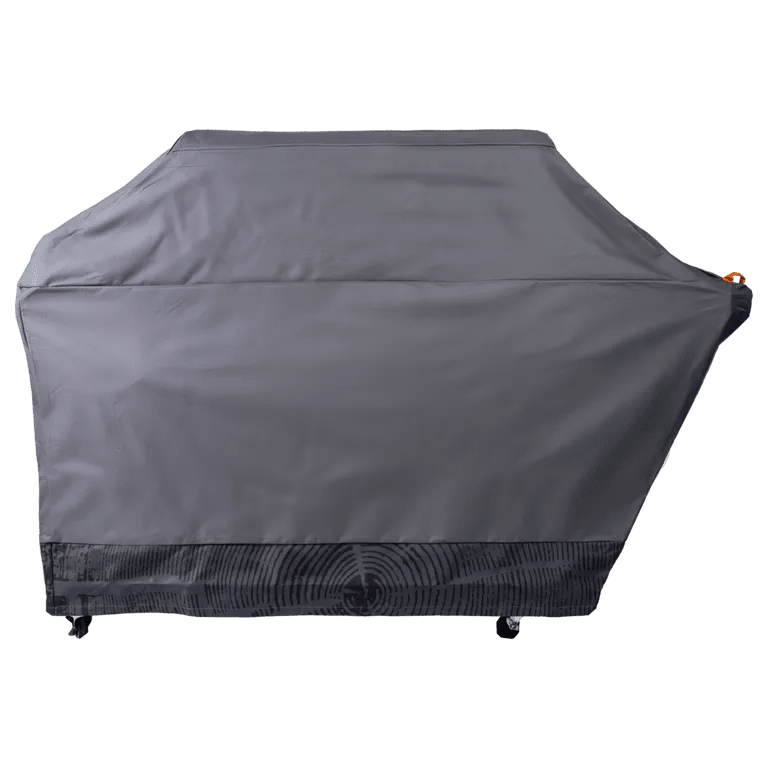 Gray grill cover on a white background
