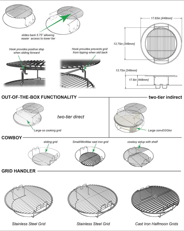 Big Green Egg 'EGGspander 2 Pce Kit' - Large - Smoked Bbq Co