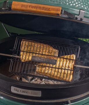 Big Green Egg 'Rotisserie Flat Basket' - COMING SOON! - Smoked Bbq Co