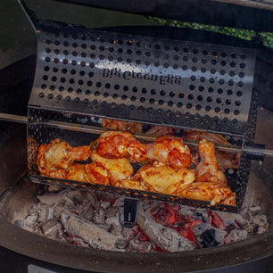 Big Green Egg 'Rotisserie Tumbler Basket' - COMING SOON! - Smoked Bbq Co
