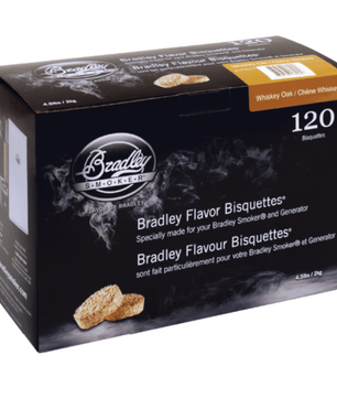 Bradley Smoker Bisquettes - 120 Pack, WHISKEY OAK - Smoked Bbq Co