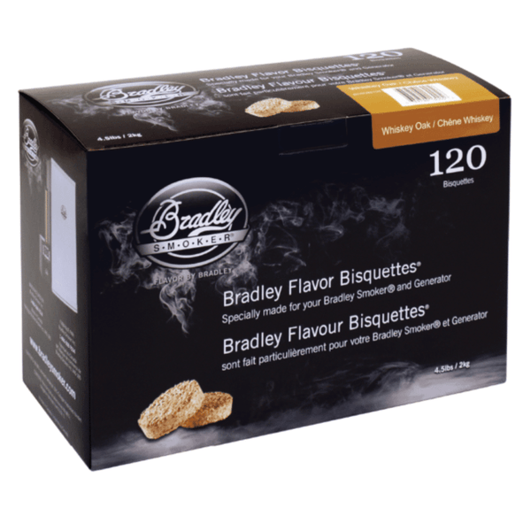 Bradley Smoker Bisquettes - 120 Pack, WHISKEY OAK - Smoked Bbq Co