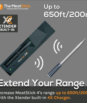 MeatStick 4 Quad Sensors Wireless Meat Thermometer - Smoked Bbq Co