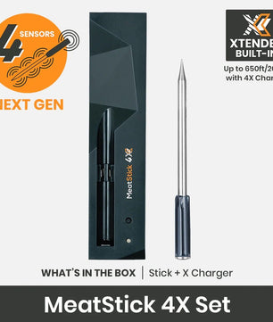 MeatStick 4 Quad Sensors Wireless Meat Thermometer - Smoked Bbq Co