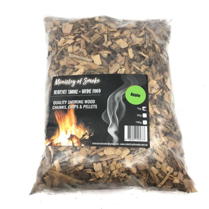 Ministry of Smoke CHIPS - Apple 1kg - Smoked Bbq Co