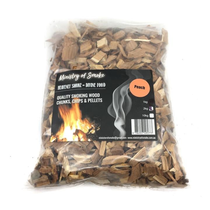 Ministry of Smoke CHIPS - Peach 1kg - Smoked Bbq Co
