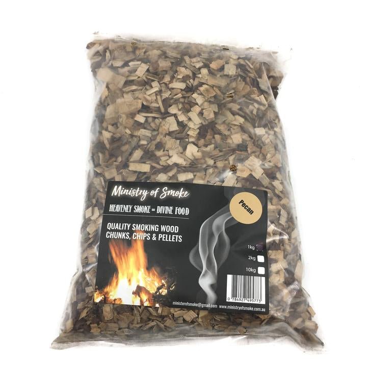 Ministry of Smoke CHIPS - Pecan 1kg - Smoked Bbq Co