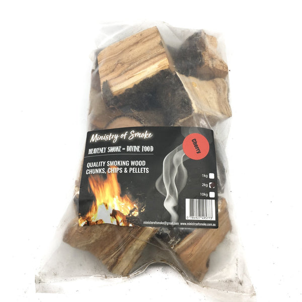 Ministry of Smoke CHUNKS - Cherry 2kg - Smoked Bbq Co