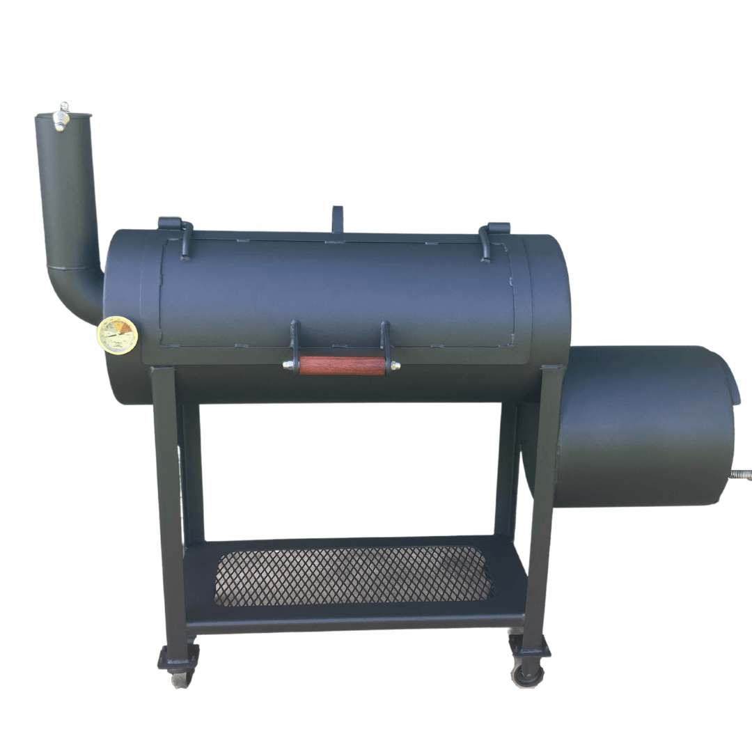 flaming coals offset smoker